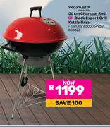Megamaster 56cm Charcoal Red Or Black Expert Grill Kettle Braai