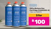 Cadac 220g Butane Gas Cartridge CAN220G-N-For 3