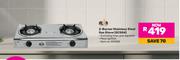 Alva 2 Burner Stainless Steel Gas Stove GCS04