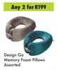 Design Go Memory Foam Pillows Assorted-For Any 2