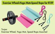 Trojan Exercise Wheel, Yoga Mat, Speed Rope Assorted