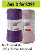 Mink Blankets Assorted 150 x 180cm-For Any 2