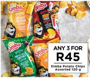 Simba Potato Chips Assorted-For Any 3 x 120g