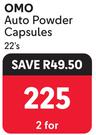 OMO Auto Powder Capsules-For 2 x 22's 