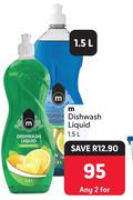 M Dishwash Liquid-For Any 2 x 1.5L 