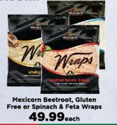 Mexicorn Beetroot, Gluten Free Or Spinach & Feta Wraps-Each