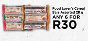 Food Lover's Cereal Bars Assoretd-For Any 6 x 28g