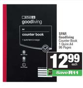 Spar Good Living Counter Book 1 Quire A4 96 Pages-Each