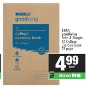 Spar Good Living Feint & Margin A4 College Exercise Book 72 Page-Each