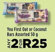 You First Oat Or Coconut Bars Assorted-For 2 x 50g