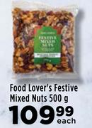Food Lover's Festive Mixed Nuts-500g Each