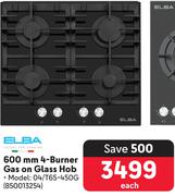 Elba 600mm 4 Burner Gas On Glass Hob 04/T65-450G