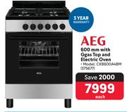 AEG 600mm High Gas Top & Electric Oven CKB600A4BM