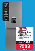 Defy 302L Frost Free Fridge With Water Dispenser DAC639