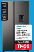 Hisense 508L Side By Side Fridge With Water Dispenser H670SIT-WD