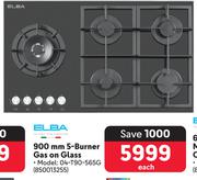 Elba 900mm 5 Burner Gas On Glass 04-T90-565G