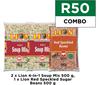 2 x Lion 4 In 1 Soup Mix 500g, 1 x Lion Red Speckled Sugar Beans 500g-Combo