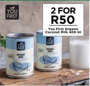 You First Organic Coconut Milk-For 2 x 400ml