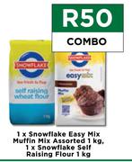1 x Snowflake Easy Mix Muffin Mix 1Kg, 1 x Snowflake Self Raising Flour 1Kg-Combo