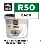 You First Odourless Coconut Oil-1L Each