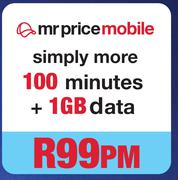Mr Price Mobile Simply More-100 Minutes + 1GB Data