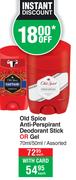 Old Spice Anti-Perspirant Deodorant Stick Or Gel  Assorted-70ml/50ml Each