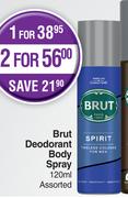 Brut Deodorant Body Spray Assorted-For 1 X 120ml