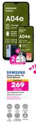 2 x Samsung Galaxy A04e 4G Smartphone-On Red Flexi 200 + On Promo 75