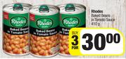 Rhodes Baked Beans In Tomato Sauce-For 3 x 410g