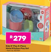 Kids N Play 8 Piece Metal Kitchen Play Set