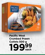 Pacific West Crumbed Prawn Cutlets-500g Each