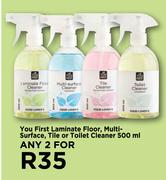 gYou First Laminate Floor, Multi-Surface , Tile Or Toilet Cleaner-For Any 2 x 500ml