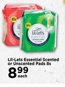 eLil-Lets Essential Scented Or Unscented Pads-8s Each
