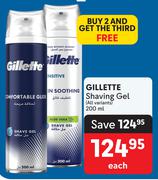 Gillette Shaving Gel (All Variants)-200ml Each