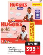 Huggies Gold Giga Bag Or Gold Pants Mega Box All Sizes-Each