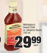 Wellington's Sweet Chilli Or Jalepeno Sauce-700ml Each