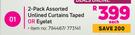 2 Pack Assorted Unlined Curtains Taped Or Eyelet-Each