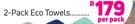 Value Pack Towel Range 2 Pack Eco Towels-Per Pack