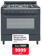 Bennett Read 900mm 5 Burner Gas/Electric Stove BRGC9022BL-Each