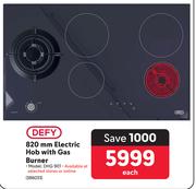 Defy 820mm Electric Hob With Gas Burner DHG 901-Each