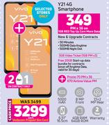 2 x Vivo Y21 4G Smartphone-On 1GB Red Top Up Core More Data + On Promo 70