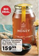 You First Macadamia Or Orange Blossom Raw Honey-1Kg Each