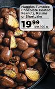 Nuggles Tumbles: Chocolate Coated Peanuts, Raisins Or Shortcake-Per 100g