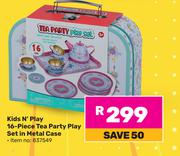 Kids N Play 16 Piece Tea Party Play Set In Metal Case