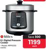 Milex 6L digital Pressure Cooker MPP0030