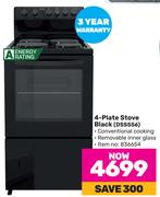 Defy 4 Plate Stove Black DSS556