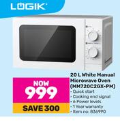Logik 20L White Manual Microwave Oven MM720C2GX-PM