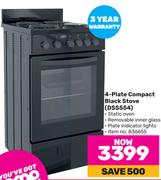 Defy 4 Plate Compact Black Stove DSS554