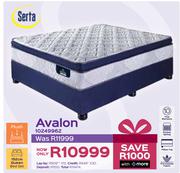 Serta Avalon 152cm Queen Bed Set