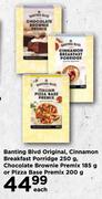 Banting Blvd Original,Cinnamon Breakfast Porridge 250g,Chocolate Brownie Premix 185g-Each